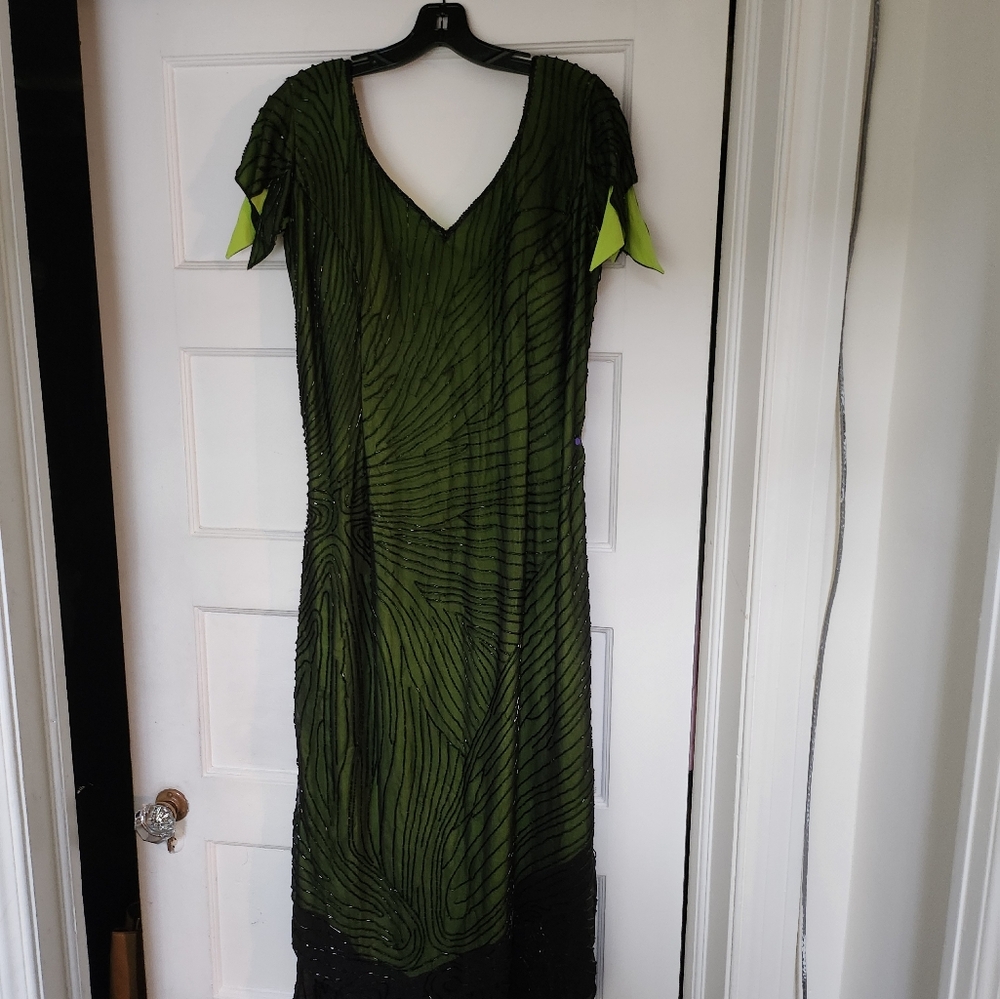 Custom Made Beaded Long Gown. Size M. - image 1